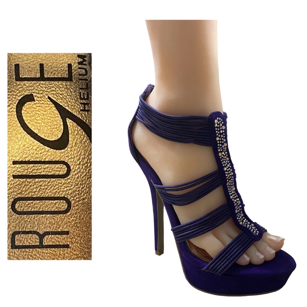 Purple Rhinestone Sandals - Picture 1 of 12